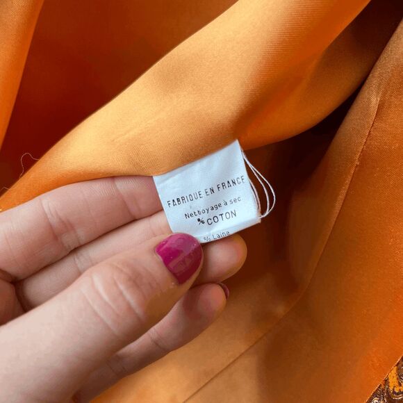 VTG 70s Robert Mager Paris Small Brocade Silk Vest Covered Buttons Adjustable - Picture 7 of 12